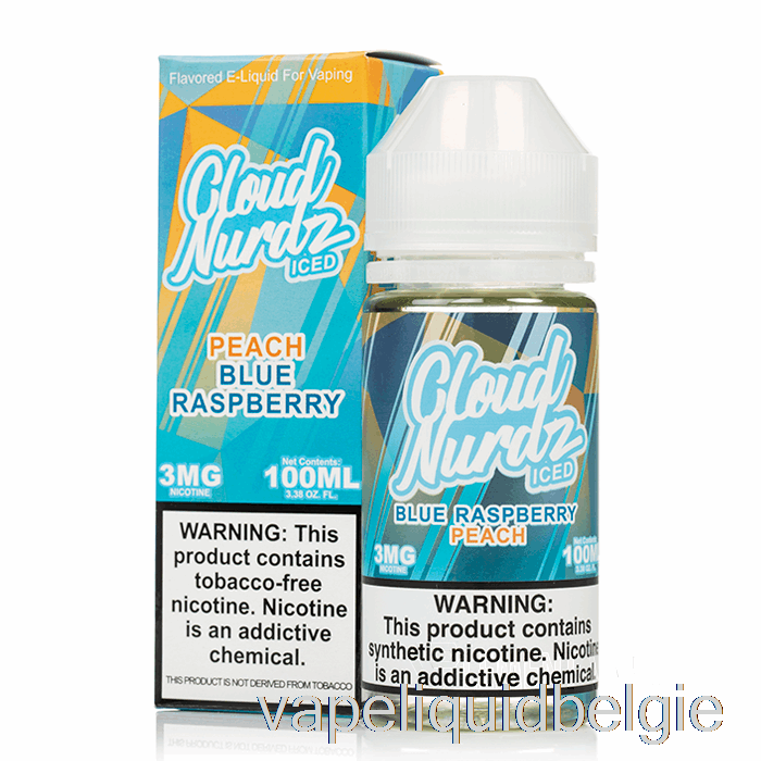 Vape België Ijs Perzik Blauwe Framboos - Wolk Nurdz - 100ml 0mg